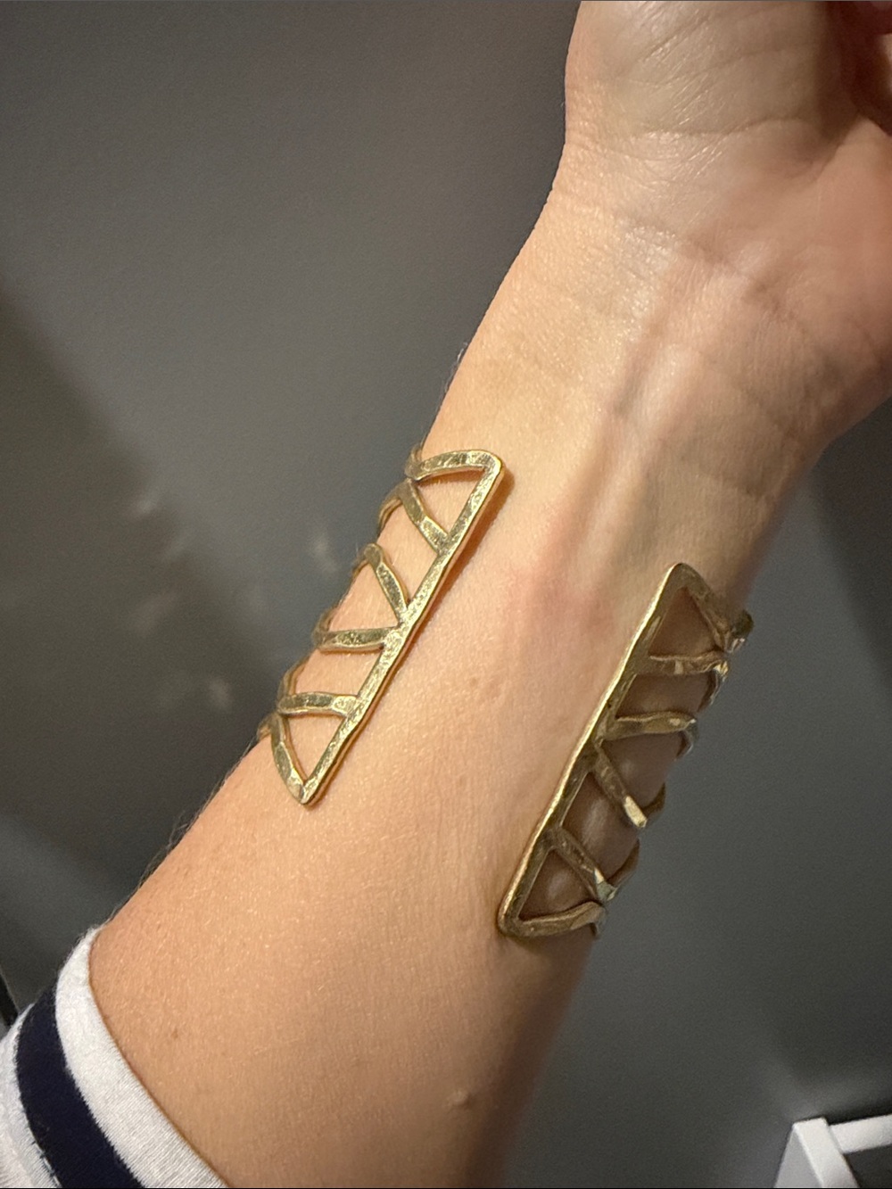 Gold Textured Statement Cuff - Picture 2 of 2